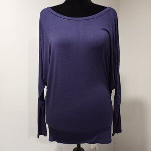 H2H DEEP AUBERGINE|PURPLE BATWING TOP WOMEN SIZE M